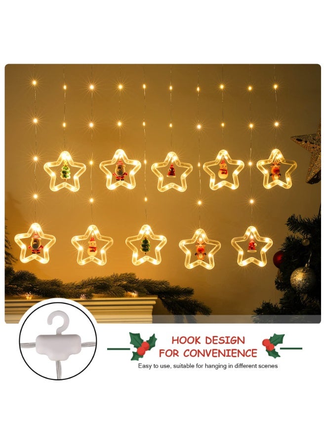 تشيلور أضواء شجرة عيد الميلاد من شيلور - ١٢٠ مصباح ليد يعمل بالبطارية، مزود بجهاز تحكم عن بعد عبر USB، مع زينة بابا نويل - بطول ٩.٨٤ قدم، لتزيين ستائر غرف النوم والحفلات (شجرة عيد الميلاد). - Image 5