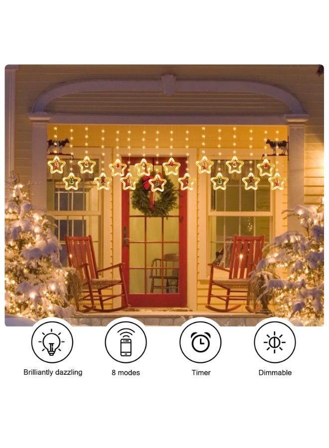 تشيلور أضواء شجرة عيد الميلاد من شيلور - ١٢٠ مصباح ليد يعمل بالبطارية، مزود بجهاز تحكم عن بعد عبر USB، مع زينة بابا نويل - بطول ٩.٨٤ قدم، لتزيين ستائر غرف النوم والحفلات (شجرة عيد الميلاد). - Image 4