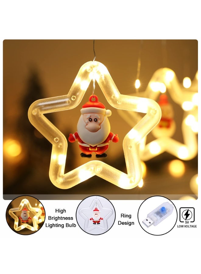 تشيلور أضواء شجرة عيد الميلاد من شيلور - ١٢٠ مصباح ليد يعمل بالبطارية، مزود بجهاز تحكم عن بعد عبر USB، مع زينة بابا نويل - بطول ٩.٨٤ قدم، لتزيين ستائر غرف النوم والحفلات (شجرة عيد الميلاد). - Image 3