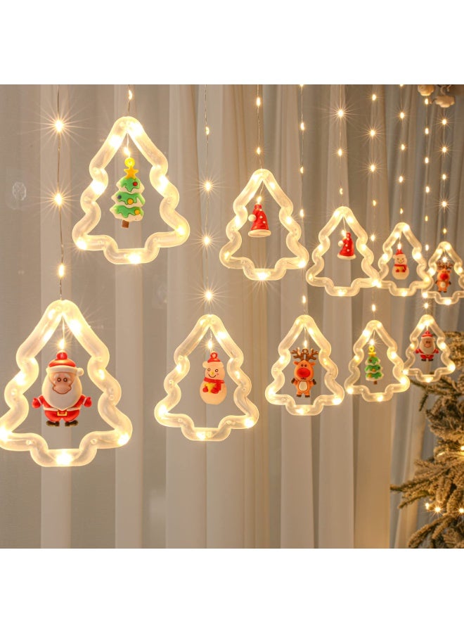 تشيلور أضواء شجرة عيد الميلاد من شيلور - ١٢٠ مصباح ليد يعمل بالبطارية، مزود بجهاز تحكم عن بعد عبر USB، مع زينة بابا نويل - بطول ٩.٨٤ قدم، لتزيين ستائر غرف النوم والحفلات (شجرة عيد الميلاد). - Image 1