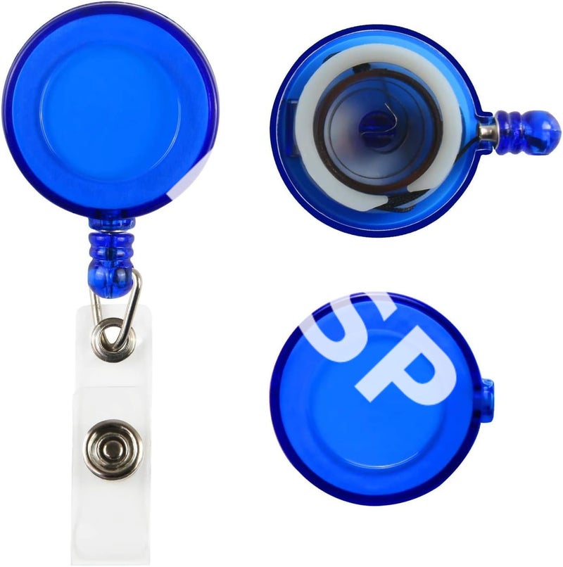 NSSP Round Shape Yo-Yo Retractable Key Ring for ID Card Holder (Blue, Pack of 25) - Image 4