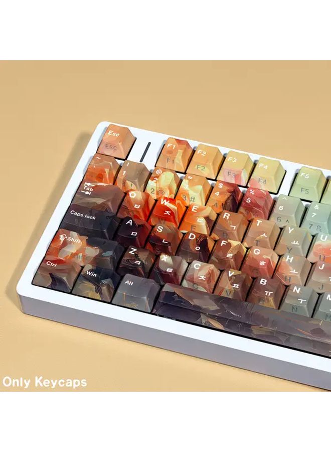 Double Print KR PBT Keycaps 128 Key Cherry Profile ISO Layout 6 25u Spacebar Compatible with French German Spanish Korean English Arabic - Image 2