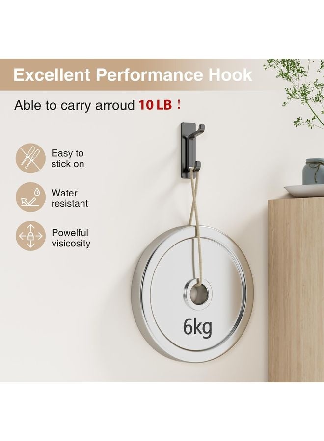 HOMESTAR Self Adhesive Wall Hooks for Hanging: Extra Strong 13 LB, Hook for Coat, Towel in Bathrooms, Shower, Kitchen, Wall, Door Hook, ,Matt Black 4 Pack - Image 2