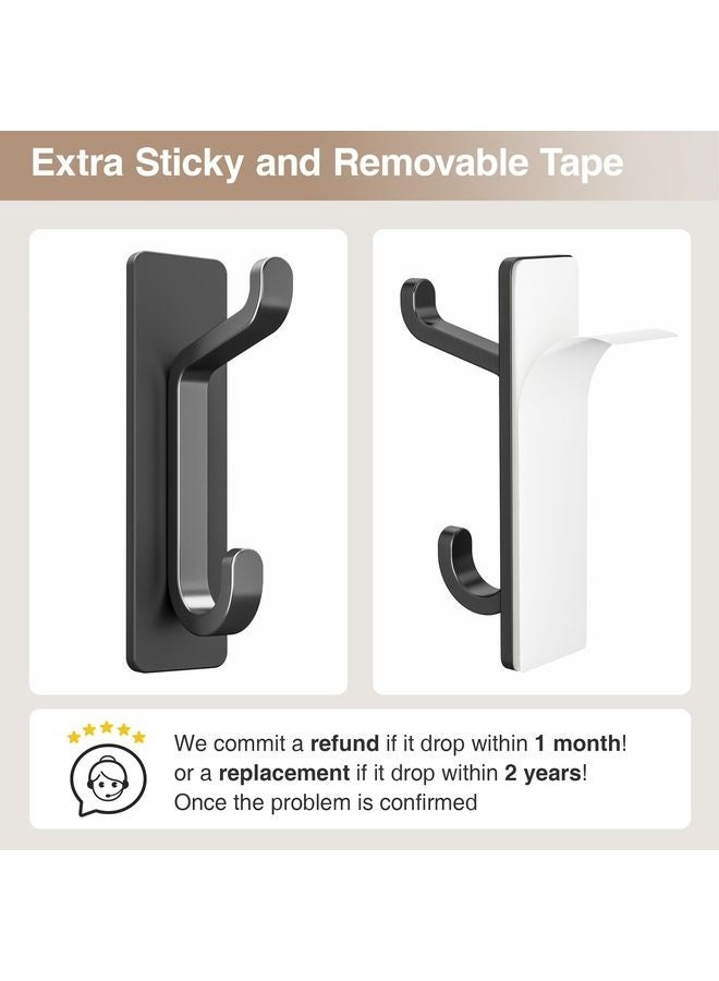 HOMESTAR Self Adhesive Wall Hooks for Hanging: Extra Strong 13 LB, Hook for Coat, Towel in Bathrooms, Shower, Kitchen, Wall, Door Hook, ,Matt Black 4 Pack - Image 5