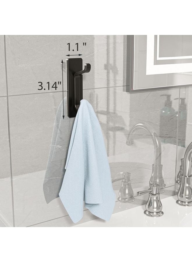 HOMESTAR Self Adhesive Wall Hooks for Hanging: Extra Strong 13 LB, Hook for Coat, Towel in Bathrooms, Shower, Kitchen, Wall, Door Hook, ,Matt Black 4 Pack - Image 4