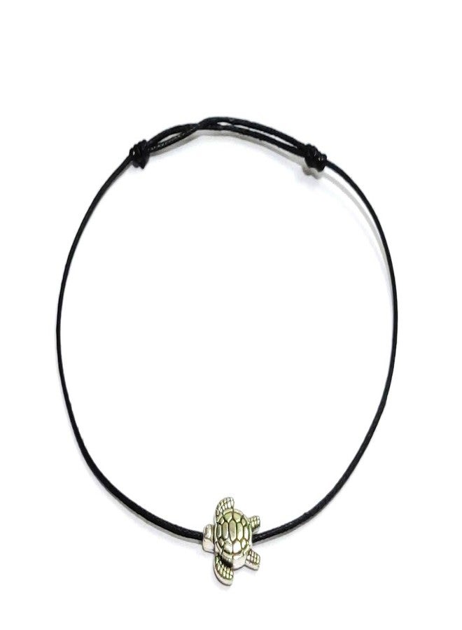 jewel string tortouise anklet with black cord for girls boys (unisex) - Image 4