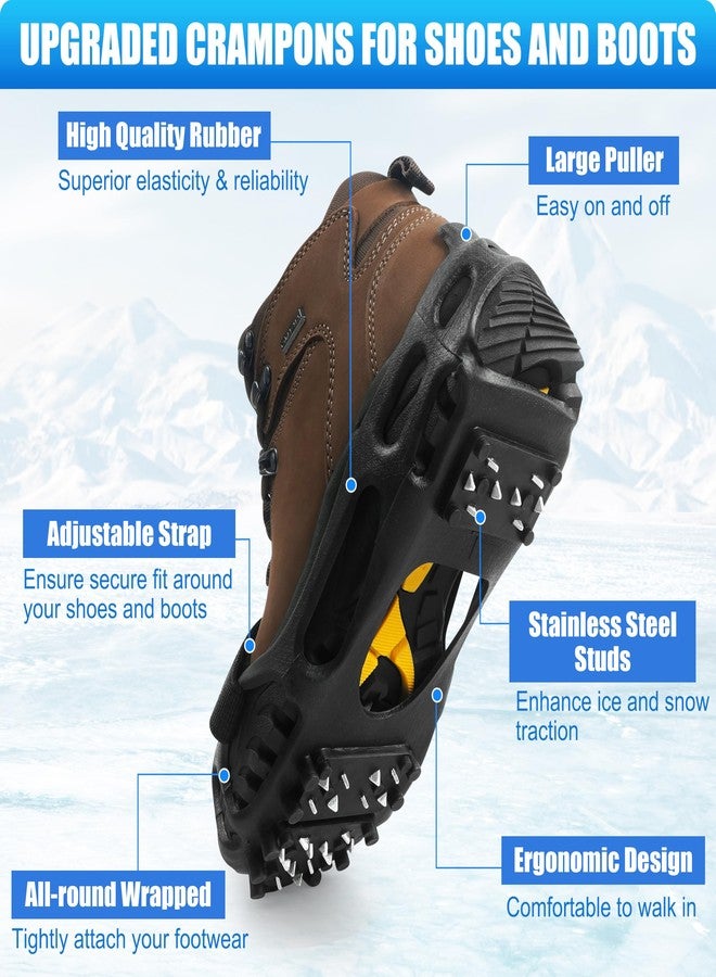 OROOTL Ice Cleats Snow Traction Upgraded 28 Spikes Crampon for Men Women Kids Non-Slip Rubber Crampons Over Shoe Boot for Walking on Ice and Snow - Image 3