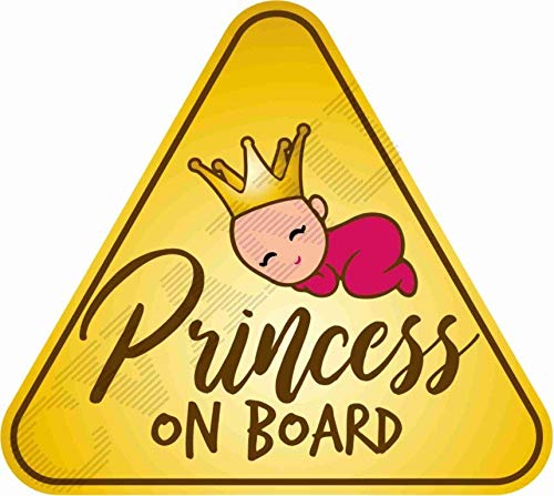 KREEPO Princess On Board Kids Safety Warning Sticker for Driver, Safety Caution Sign Stickers CV-39 - Image 3