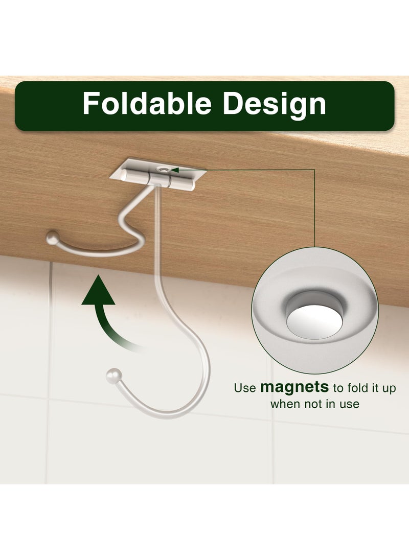2-Pack Banana Hook Under Cabinet: Banana Holder Metal Banana Hanger Hook Adhesive Banana Hook  Foldable Banana Hook  Folds Up With Magnets When Not In Use  Kitchen Hook Banana Rack Keep Bananas Fresh