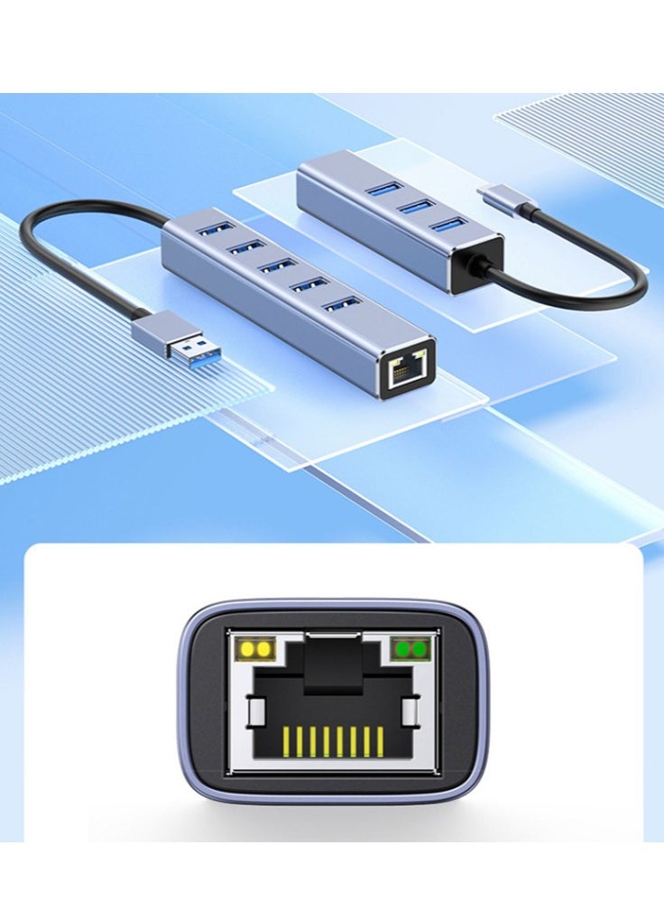 MIXDE USB 3.0 to Ethernet Adapter, USB C to RJ45 1000 Mbps Gigabit Ethernet Adapter USB C Thunderbolt 3/4 to 3 Port USB 3.0 Hub for Laptop Smart TV for Windows/Mac OS/Surface Pro/Linux/XPS  - Image 2
