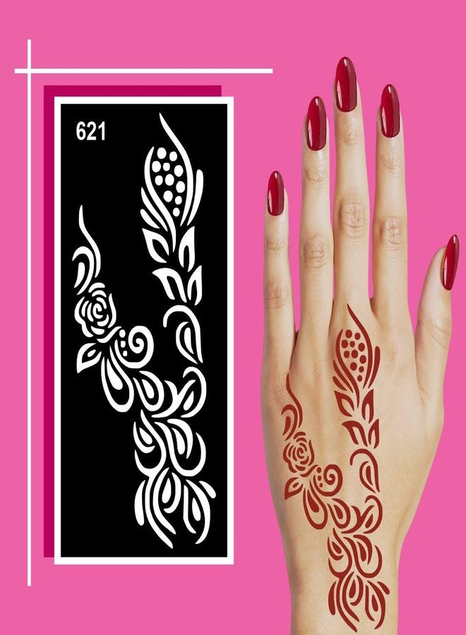 Komstec Front Hand Mehndi Stencil Combo for Girls, Perfect for Party - Image 5