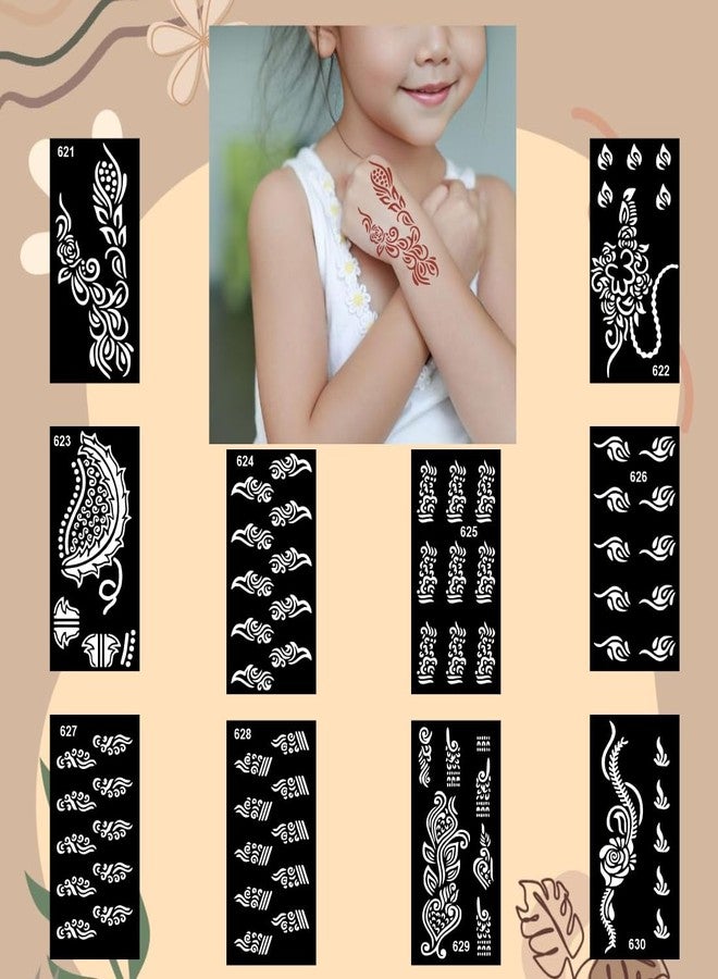 Komstec Front Hand Mehndi Stencil Combo for Girls, Perfect for Party - Image 4