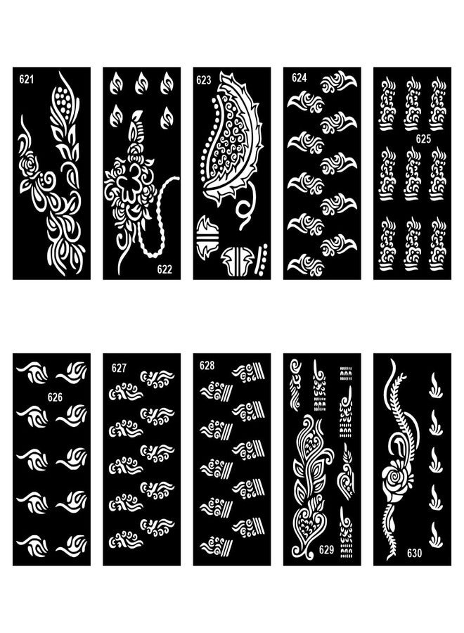 Komstec Front Hand Mehndi Stencil Combo for Girls, Perfect for Party - Image 1