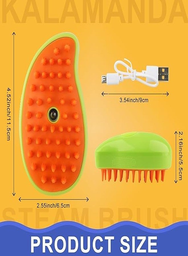 Kanak Mall 3 in 1 Steam Cat Brush, Steam Brush for Cats, Pet Steam Brush for Massage Self Cleaning, cat brush for Removing Knots and Loose Hair, Pet Grooming Brush for Cat and Dog(YELLOW) - Image 3