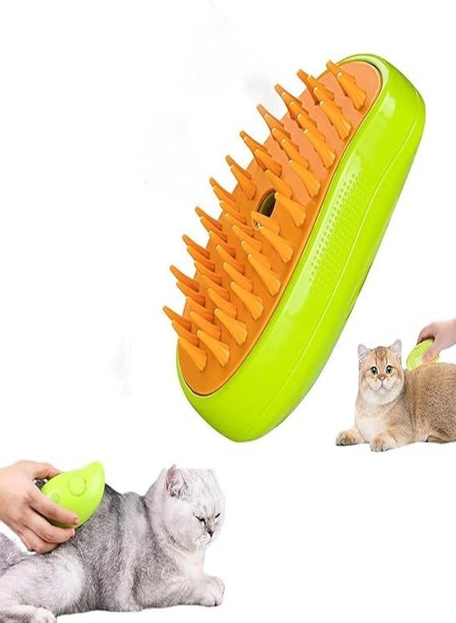 Kanak Mall 3 in 1 Steam Cat Brush, Steam Brush for Cats, Pet Steam Brush for Massage Self Cleaning, cat brush for Removing Knots and Loose Hair, Pet Grooming Brush for Cat and Dog(YELLOW) - Image 1