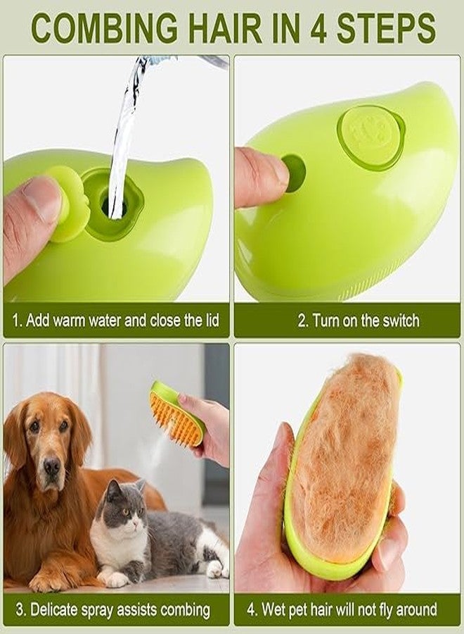 Kanak Mall 3 in 1 Steam Cat Brush, Steam Brush for Cats, Pet Steam Brush for Massage Self Cleaning, cat brush for Removing Knots and Loose Hair, Pet Grooming Brush for Cat and Dog(YELLOW) - Image 4