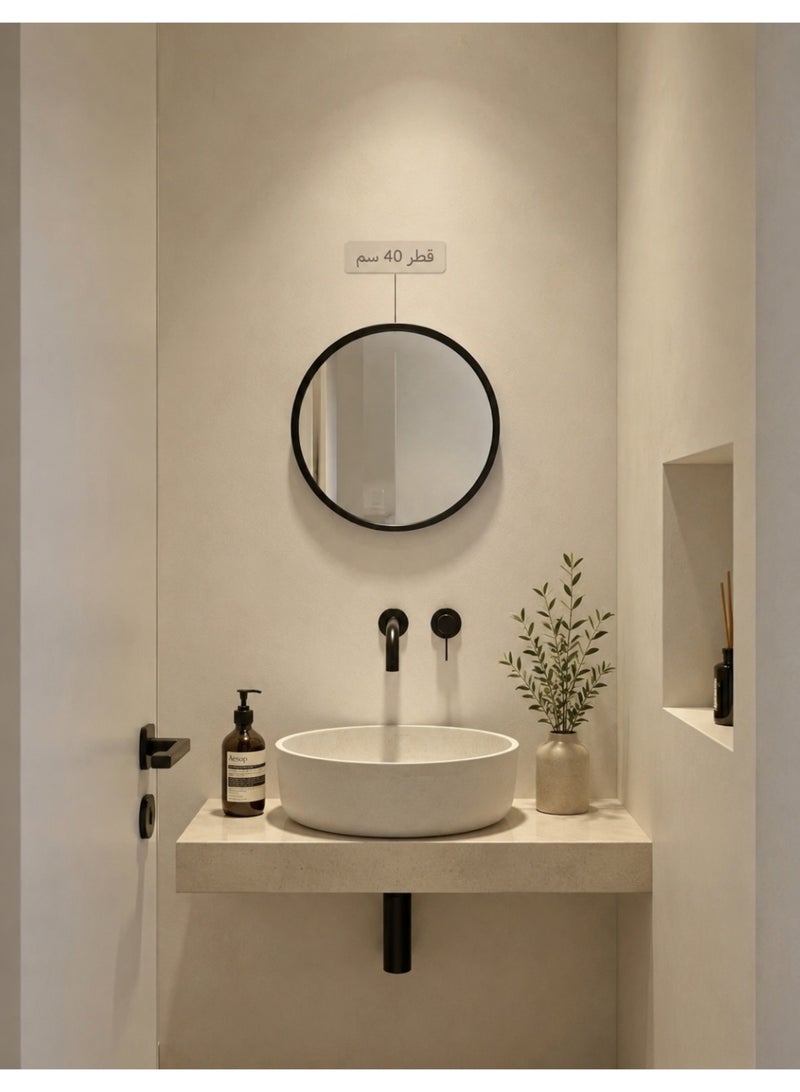 Guest bathroom mirror size 40 cm with black frame - Image 2