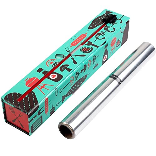 ChicWrap BBQ Tools Refillable Foil Dispenser - One 12"x 30' Roll of Professional Grade Aluminum Foil - Reusable Dispenser w/Slide Cutter - Kosher Certified - Reduces Waste & Saves Money - Image 1