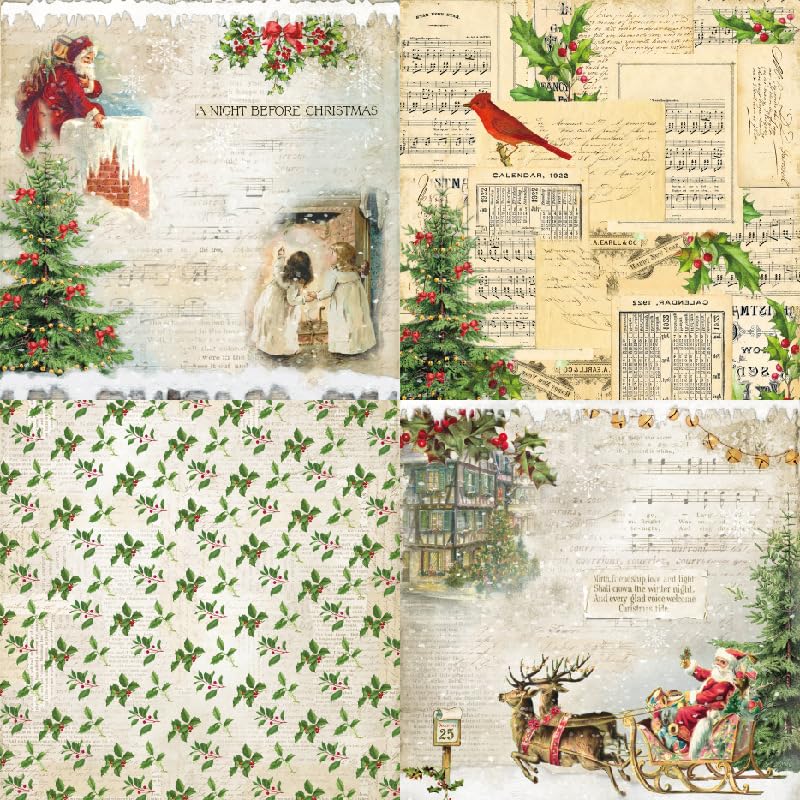 iKammo Christmas Scrapbook Paper Snowman Origami Papers Pad 6Ã—6- Single-Sided Merry Christmas Patterned Craft paper for Kids DIY Cardmaking journaling Scrapbooking Junk Journal Papers. - Image 3
