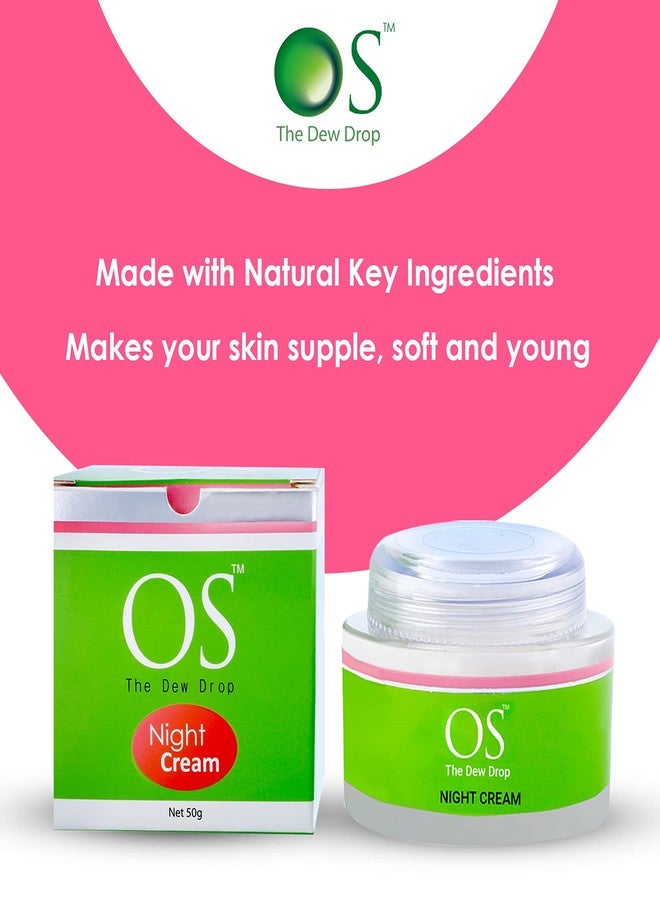 OS Le Bonheur OS Women Night Cream & Neck Natural Skin Care Face Moisturizer, Light Pink, 50 g - Image 4