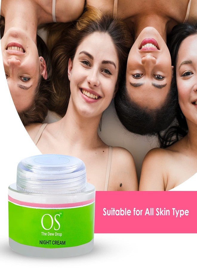 OS Le Bonheur OS Women Night Cream & Neck Natural Skin Care Face Moisturizer, Light Pink, 50 g - Image 3