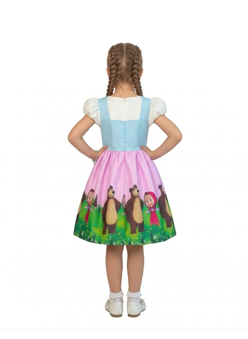 Bidani  Character Print Party Dress with Puff Sleeves for Women | Best Price UAE