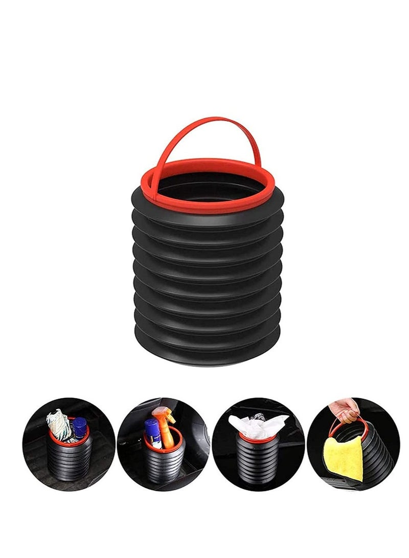 Excefore Car Trash Can with Lid, Small Plastic 4L Car Trash Bin with Lid, Folding Car Trash Bin, Car Trash Bin, Waterproof Foldable Car Trash Bin for Car Interior, Outdoor, Camping(Black) - Image 4