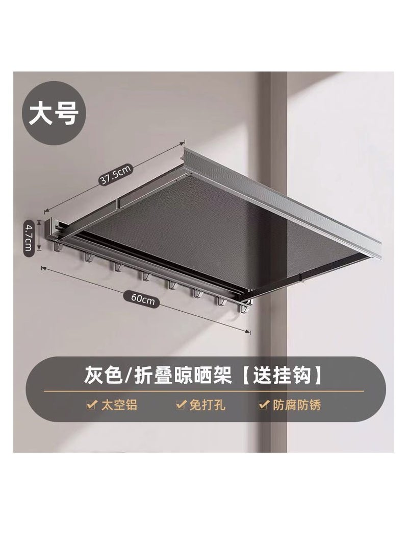 مجفف ملابس معدني قابل للطي قابل للسحب رف شبكي لتجفيف الملابس بسعة كبيرة يوفر مساحة للملابس للشرفة - Image 2