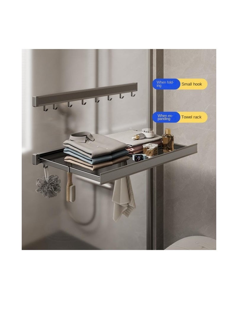 مجفف ملابس معدني قابل للطي قابل للسحب رف شبكي لتجفيف الملابس بسعة كبيرة يوفر مساحة للملابس للشرفة - Image 3