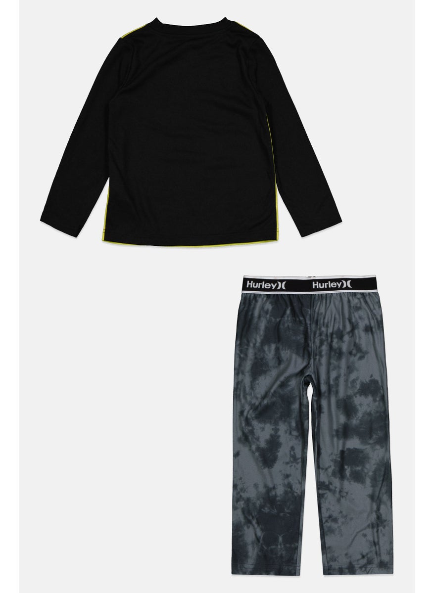 Hurley Toddlerss Boy 2 Piece Brand Logo Top And Bottom Set, Lime Green  - Image 2