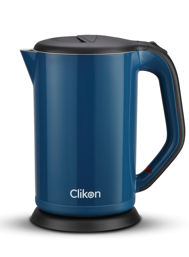 Clikon Cool Touch Electric Kettle – 1.7L, Food-Safe Odorless Plastic, Overheat Protection, Fast Boil, 2-Year Warranty 1800 watts 1.7 L 1800 W CK5151 blue - Image 1