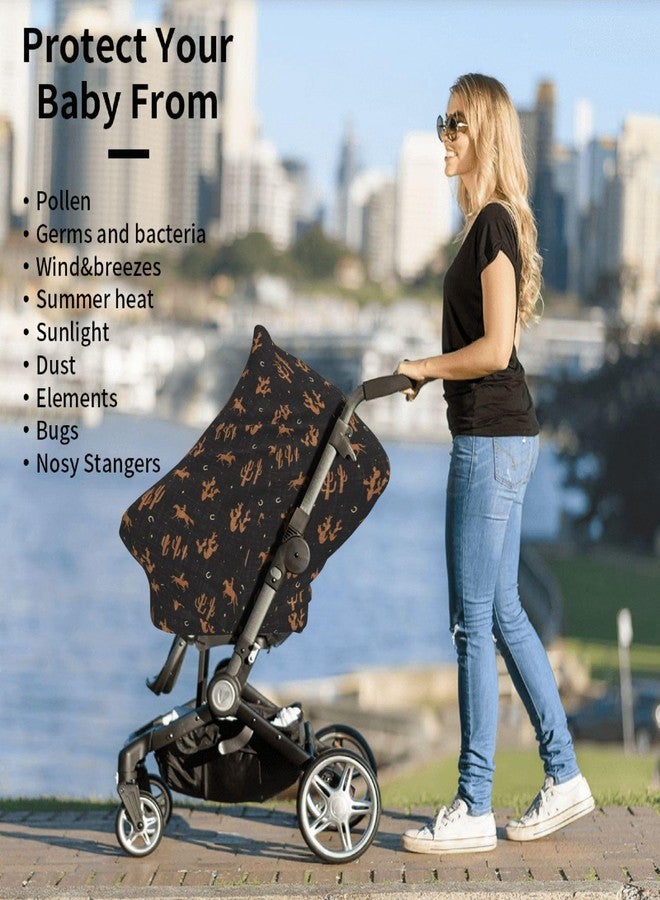 Qwalnely Western Car Seat Canopy, Baby Breastfeeding Cover, Multi Use Baby Stroller and Carseat Cover, Boys and Girls Shower Gifts - Image 3