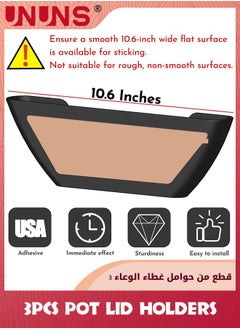 UNUNS Pot Lid Holders,3-Piece Universal Pot Lid Organizer For Cabinet,Wall Mount Pan Top Storage Organizer For Kitchen  - Image 2