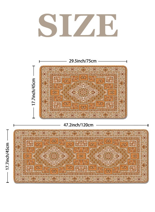 2 PCS Kitchen Floor Mats Rugs Set, Cushion Floor Carpet, Waterproof, Oil Resistant and Anti-Fatigue PU Standing Mat for Kitchen, Floor, Office, Sink, Laundry 45*75CM+45*120CM - Image 5
