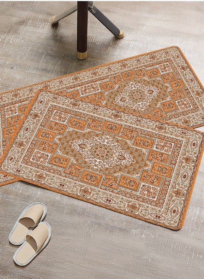 2 PCS Kitchen Floor Mats Rugs Set, Cushion Floor Carpet, Waterproof, Oil Resistant and Anti-Fatigue PU Standing Mat for Kitchen, Floor, Office, Sink, Laundry 45*75CM+45*120CM - Image 1