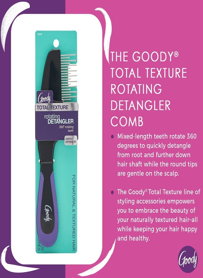 Goody Total Texture Rotating Detangler Brush - Glides Through All Textures, Coils and Curls While Being Gentle on Scalp - Wet or Dry Hair - Hair Accessories for Women and Girls - Non-Slip Grip - Image 2