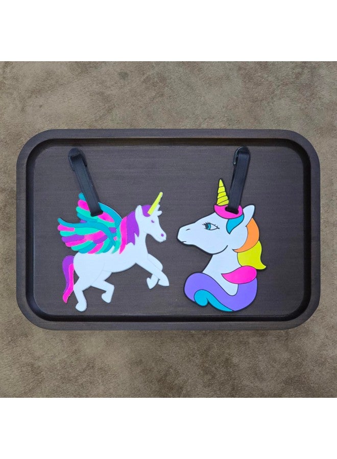 STORE 2508 Store2508 Pack of 2 Luggage/Bag/Travel ID Label Tags for Suitcase & School Bags Unicorn Identifier Name Address Label, Multicolour - Image 2
