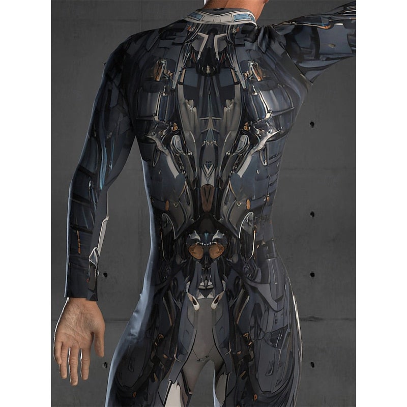 Y&D Cyborg Robot Bodysuit Halloween Group Couples Costumes Full Body Catsuit Scary Costume Men's Women's Boys' Kid's Adults' Performance Party Club Halloween Carnival Day of the Dead Easy - Image 4
