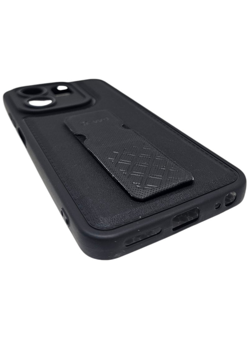 غطاء حماية خلفي سيليكون مع مسكة لهاتف إنفينيكس هوت 50i - أسود - Image 4