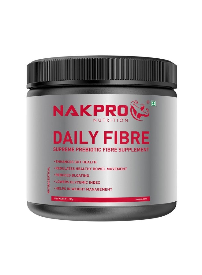 NAKPRO Daily Fibre Powder - Unflavoured, 250g (50 Servings) | Added Essential Vitamins & Minerals | Bloating, Constipation & Acidity Relief | Controls Blood Sugar levels & Weight Management | Isabgol Replacer - Image 1