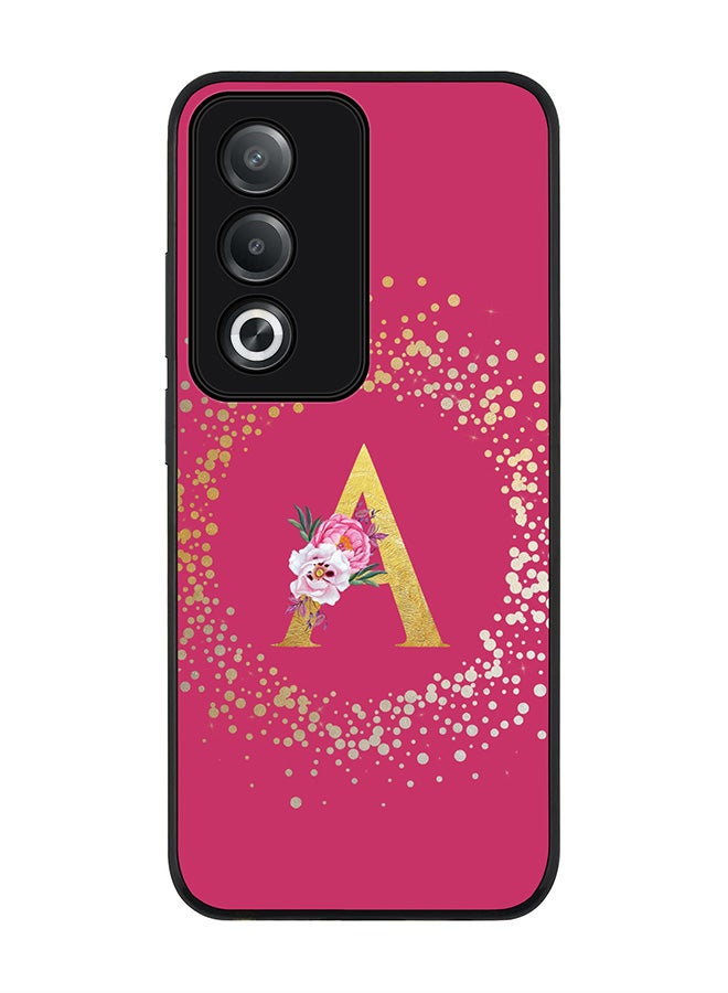 Stylizedd For Oppo A3 Pro / A80 Case,Slim fit Camera Protection, Shockproof Thin Phone cover - Custom Monogram Floral - A ( Deep Pink ) - Image 1