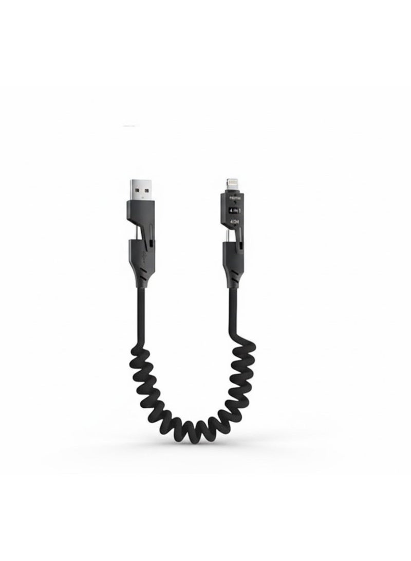 كابل شحن سريع قابل للسحب 4 في 1 بقدرة 27 واط/65 واط - من USB إلى Lightning، ومن USB إلى Type-C، ومن Type-C إلى Type-C، ومن Type-C إلى Lightning - Image 1