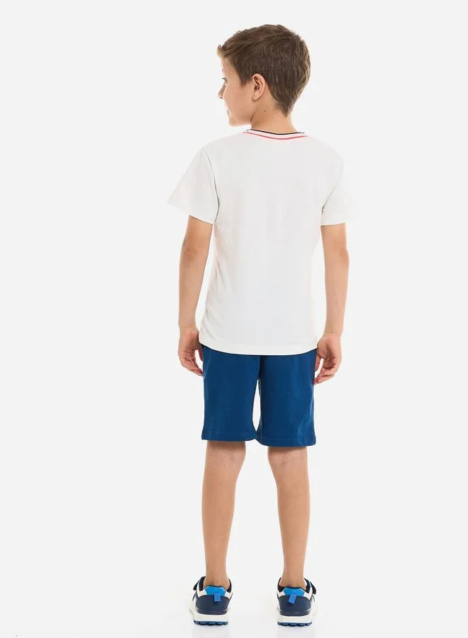 victor and jane Victor And Jane Boys Yatch Graphic T-Shirt and Shorts Set