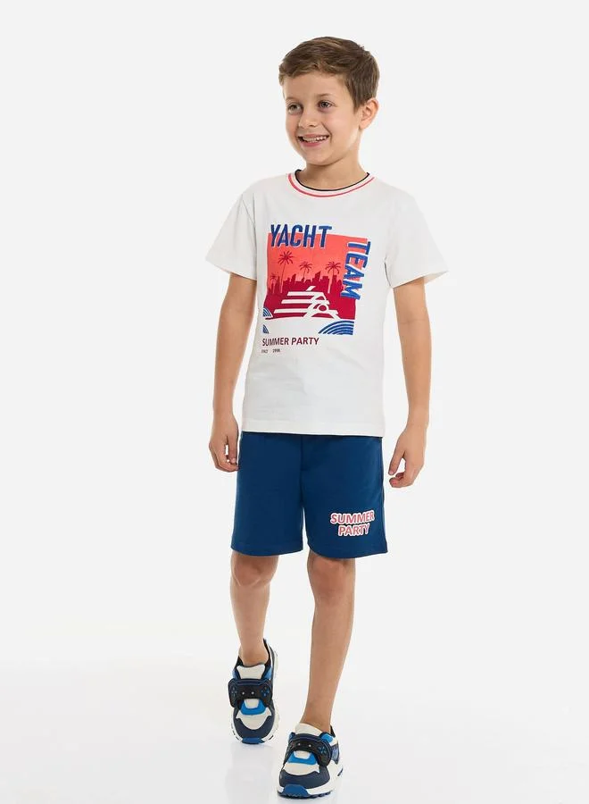 victor and jane Victor And Jane Boys Yatch Graphic T-Shirt and Shorts Set