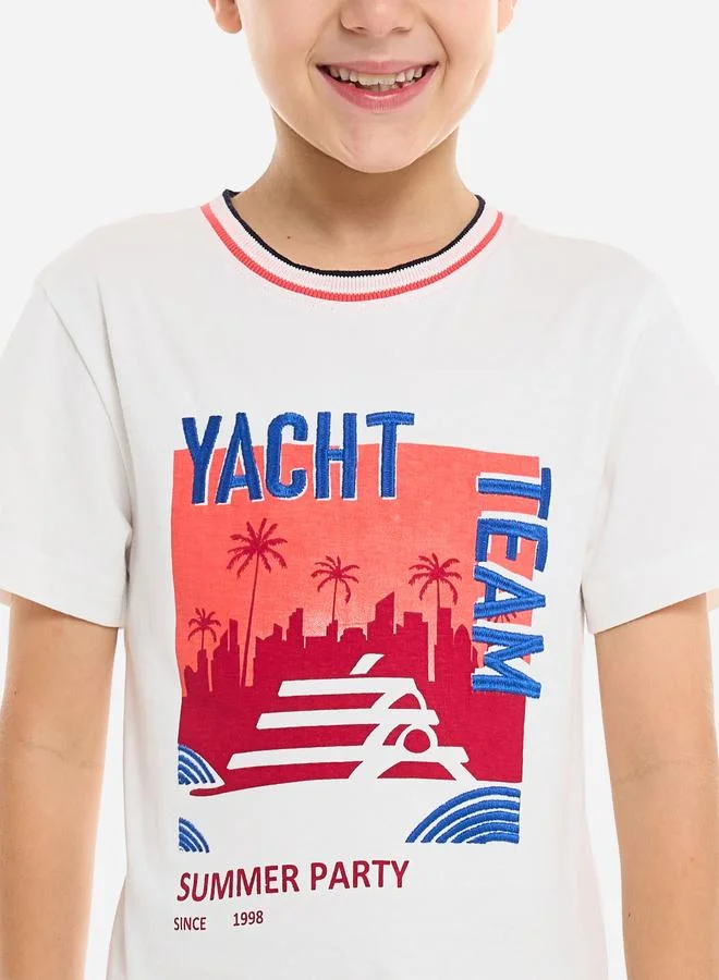 victor and jane Victor And Jane Boys Yatch Graphic T-Shirt and Shorts Set