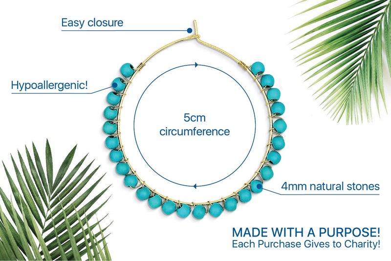 Benevolence LA Beaded Hoop Earring - Natural Stone Hoop Earrings for Women Medium Hoop Earrings Gold Hoop Earrings for Women Gold Hoops Earrings for Women - Image 4