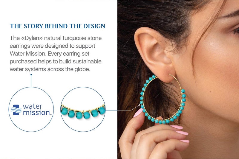 Benevolence LA Beaded Hoop Earring - Natural Stone Hoop Earrings for Women Medium Hoop Earrings Gold Hoop Earrings for Women Gold Hoops Earrings for Women - Image 5