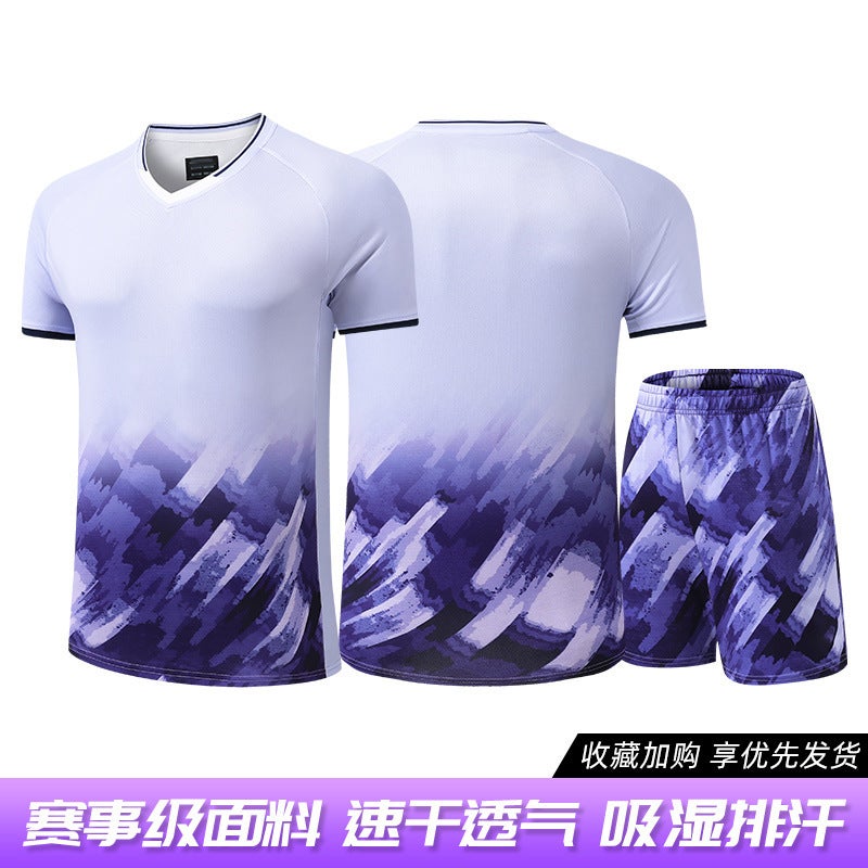 Explosions National Feather Competition Uniform Printing Team Uniform Training Suit Quick-Drying Suit National Team Badminton Suit Sports Suit Men And Women - Image 1