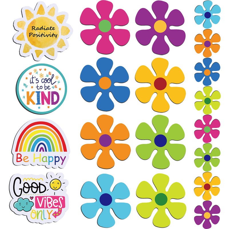TOODOO 20 Pieces Car Magnets Flowers Sticker Cute Fridge Magnetic Decal Waterproof 60s Flower Cutout Magnet for Car Home Door Whiteboard Refrigerator Locker
