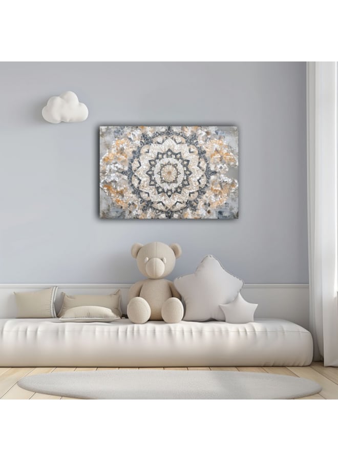Home Gallery Symmetrical Mandala Pattern Canvas Wall Art Printed - Image 2